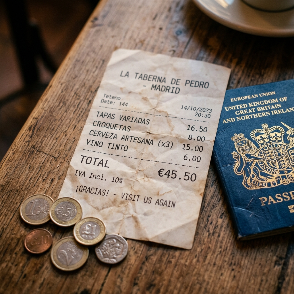 Reçu de dépenses lors d'un voyage partagé